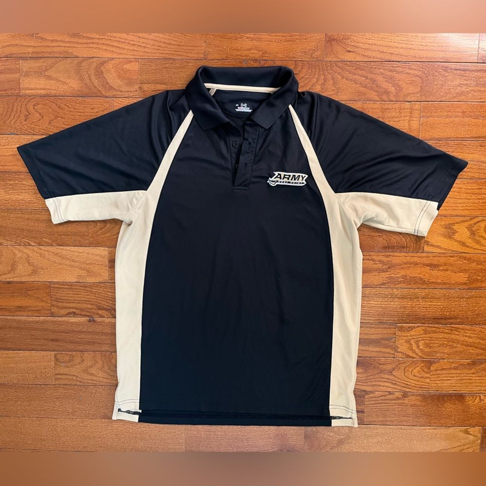 Under Armour West Point Army Polo Black Men's L HeatGear Golf NCAA
